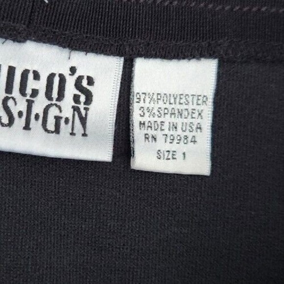 Chicos Design Pants Womens Size S (1) Black Pull On‎ Stretch Casual Fit Wide Leg - Picture 7 of 8